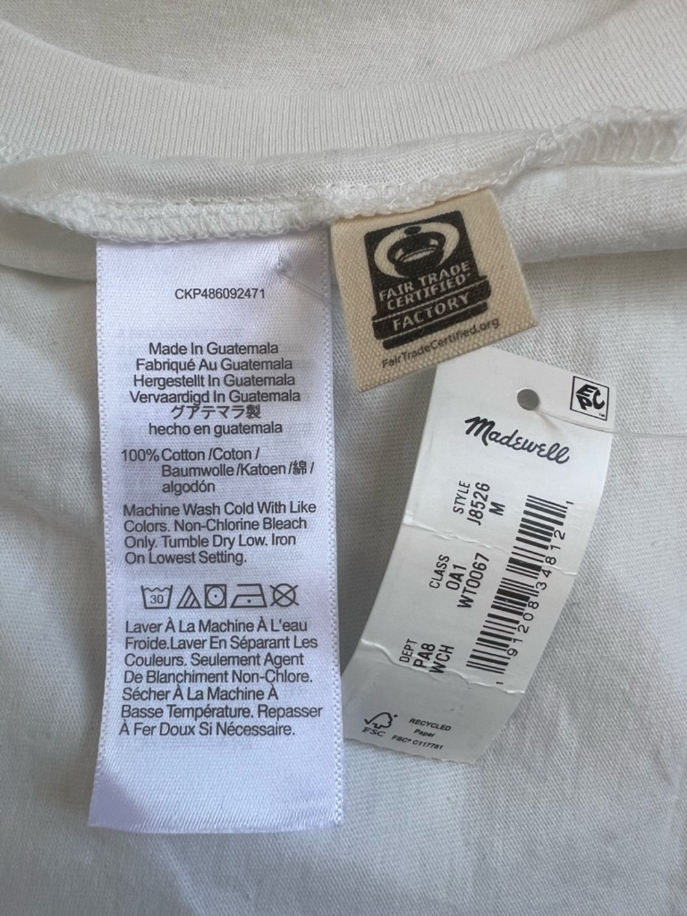 NWT Madewell Classic White Crewneck Tee - Picture 4 of 4
